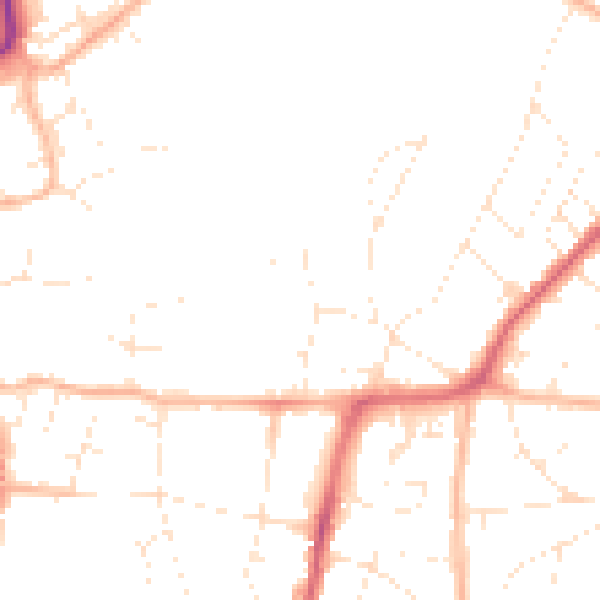 Daytime road noise heatmap for BS9 4UF
