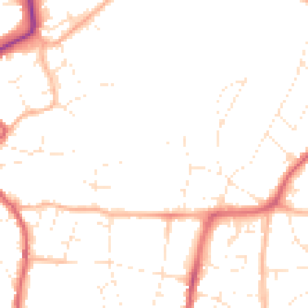 Daytime road noise heatmap for BS9 4UG