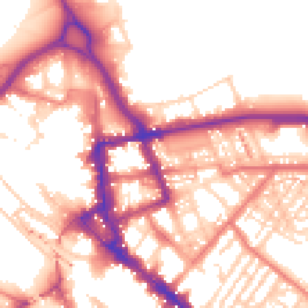 Daytime road noise heatmap for CA1 1BE