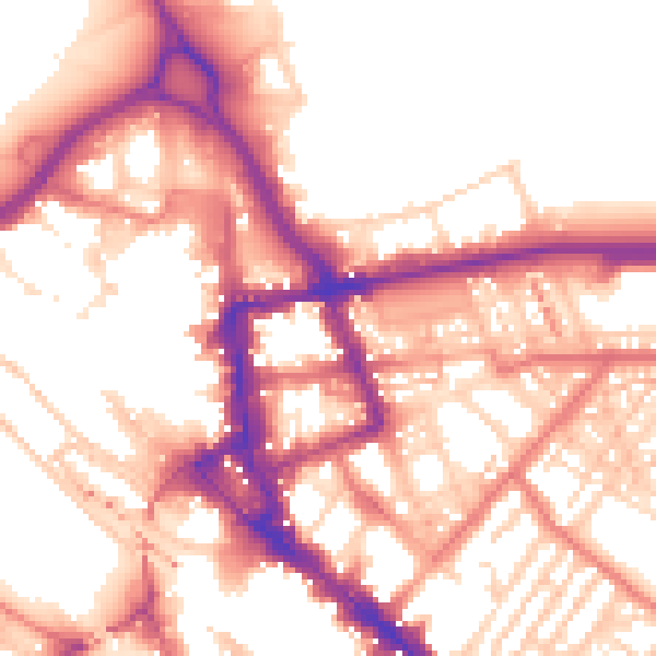 Daytime road noise heatmap for CA1 1BG