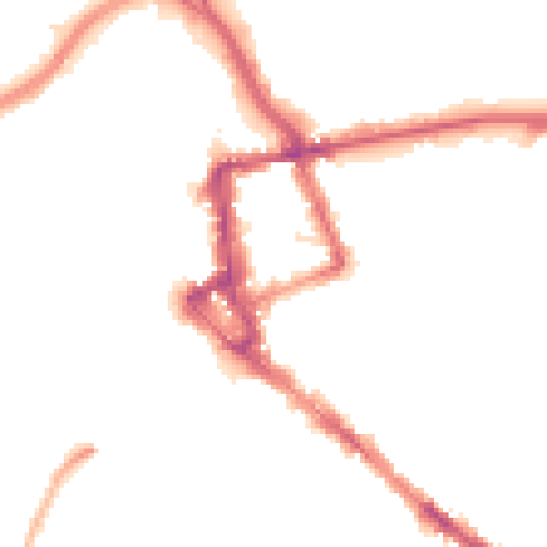Night-time road noise heatmap for CA1 1DP