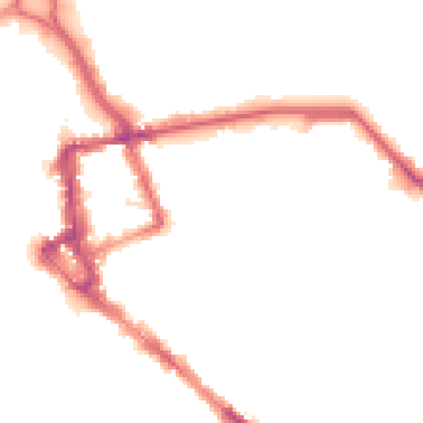 Night-time road noise heatmap for CA1 1EL