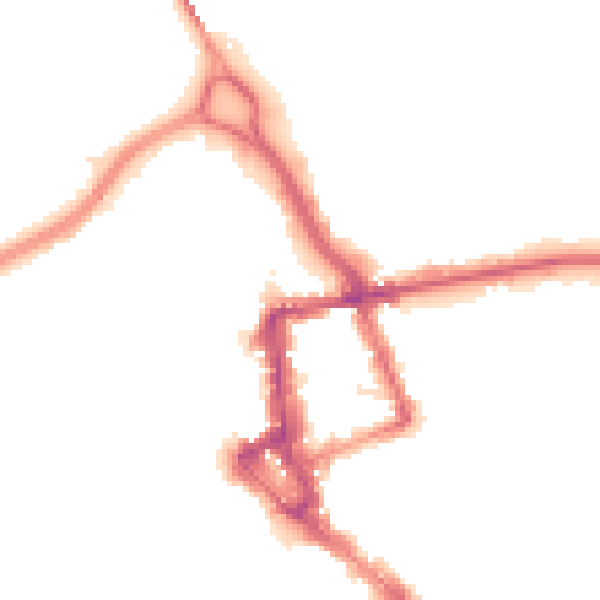 Night-time road noise heatmap for CA1 1ER