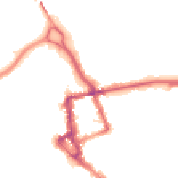 Night-time road noise heatmap for CA1 1HZ