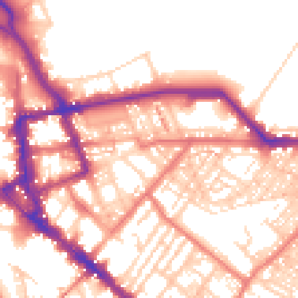 Daytime road noise heatmap for CA1 1JX