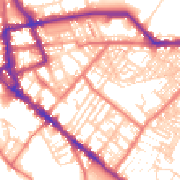 Daytime road noise heatmap for CA1 2AA