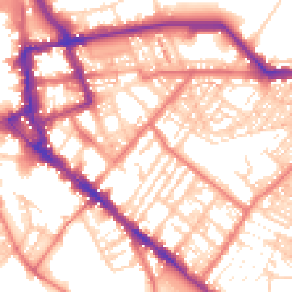 Daytime road noise heatmap for CA1 2AB