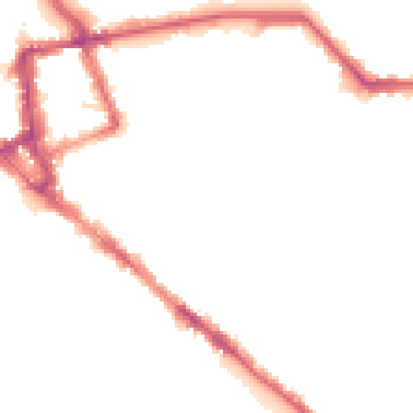 Night-time road noise heatmap for CA1 2AD