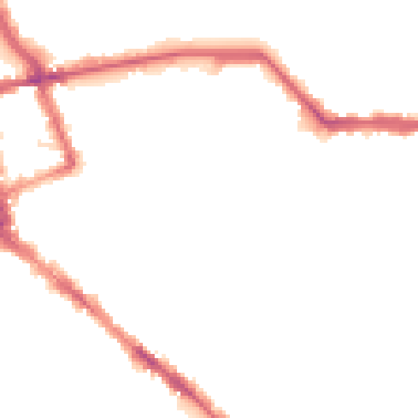 Night-time road noise heatmap for CA1 2AG