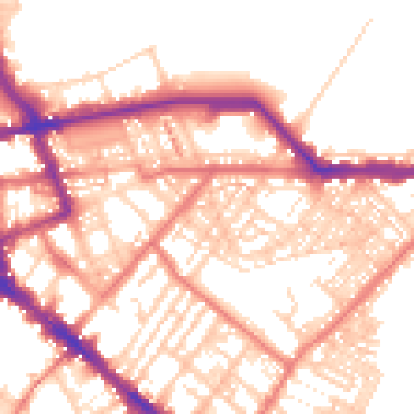 Daytime road noise heatmap for CA1 2AH