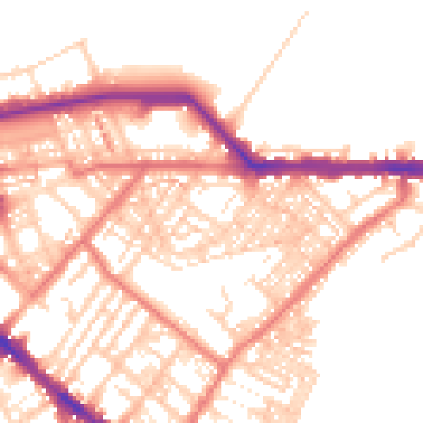 Daytime road noise heatmap for CA1 2AL