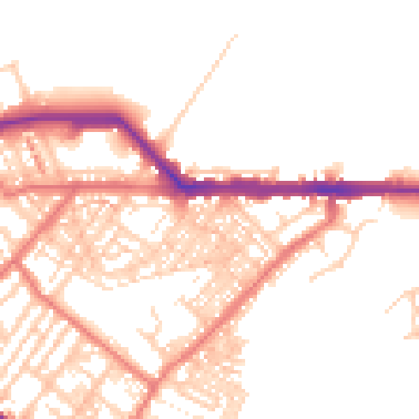 Daytime road noise heatmap for CA1 2AT