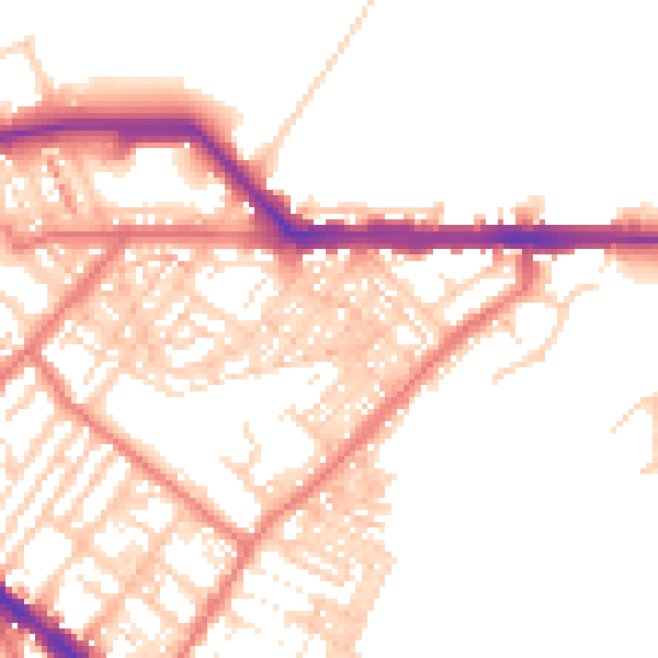 Daytime road noise heatmap for CA1 2AZ