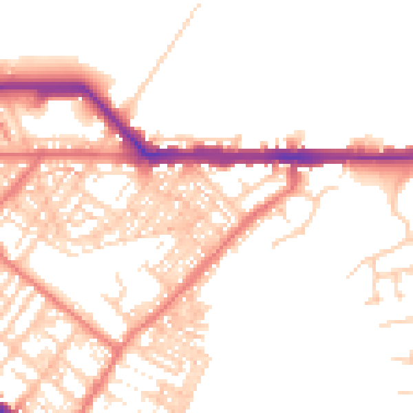 Daytime road noise heatmap for CA1 2BB