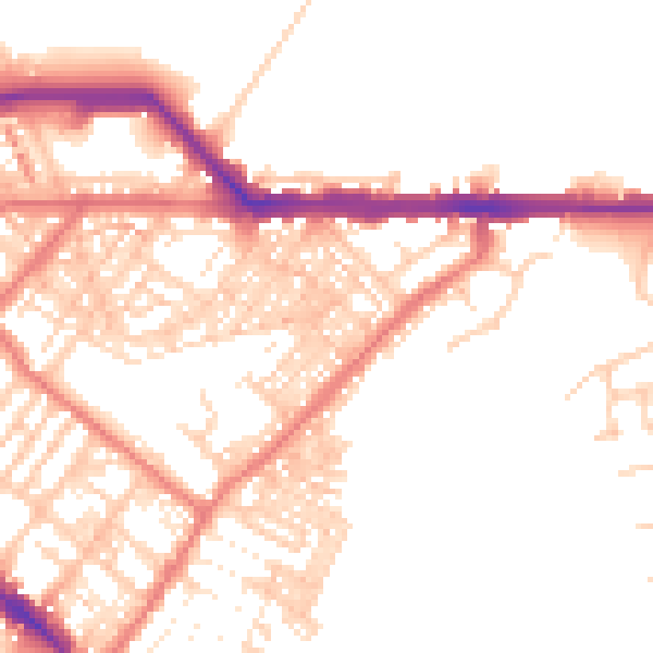 Daytime road noise heatmap for CA1 2BD