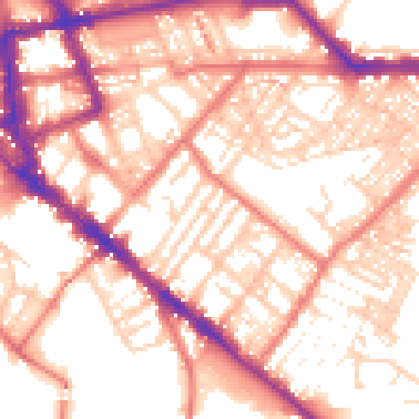 Daytime road noise heatmap for CA1 2BH