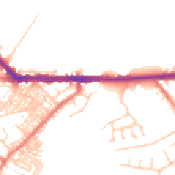Daytime road noise heatmap for CA1 2BL