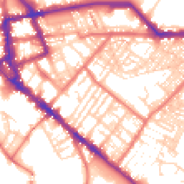 Daytime road noise heatmap for CA1 2BN