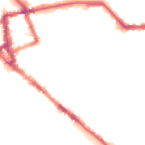 Night-time road noise heatmap for CA1 2BN