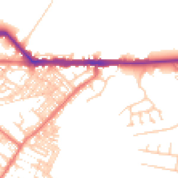 Daytime road noise heatmap for CA1 2DA