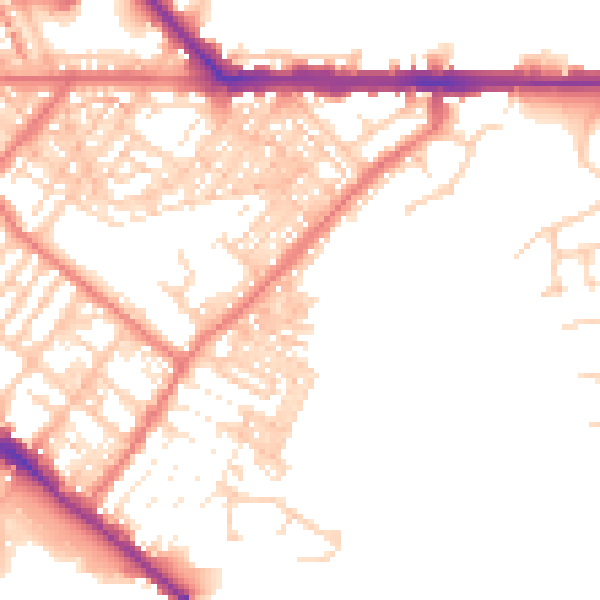 Daytime road noise heatmap for CA1 2DH
