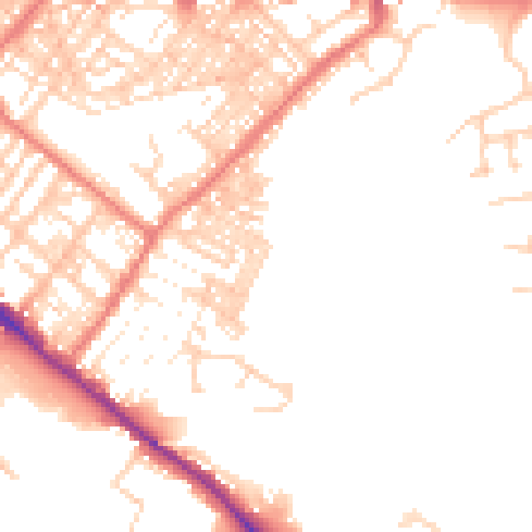 Daytime road noise heatmap for CA1 2DR