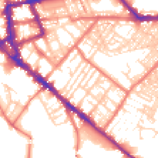 Daytime road noise heatmap for CA1 2ED