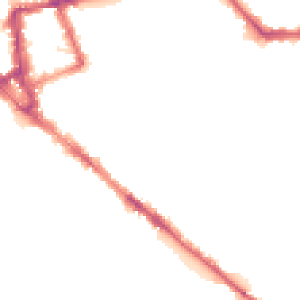 Night-time road noise heatmap for CA1 2ED