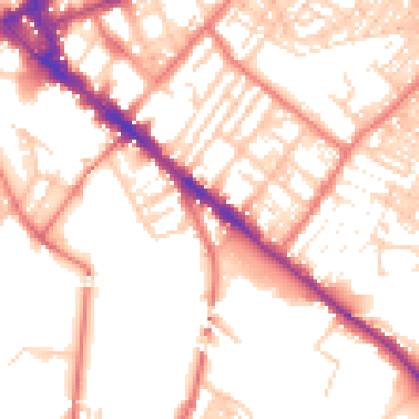 Daytime road noise heatmap for CA1 2EL