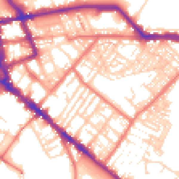 Daytime road noise heatmap for CA1 2ER