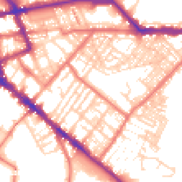 Daytime road noise heatmap for CA1 2ES