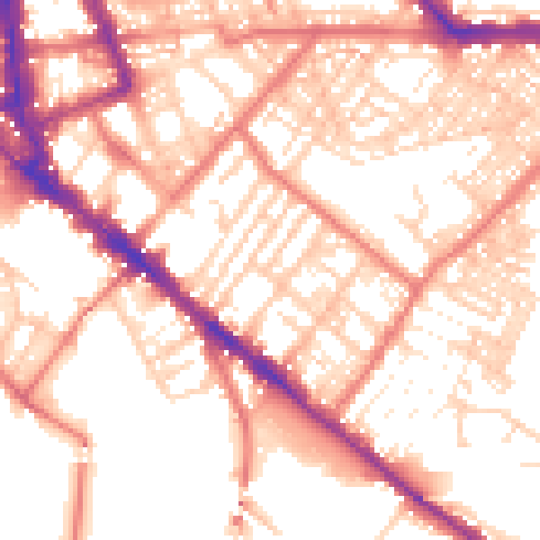 Daytime road noise heatmap for CA1 2EX