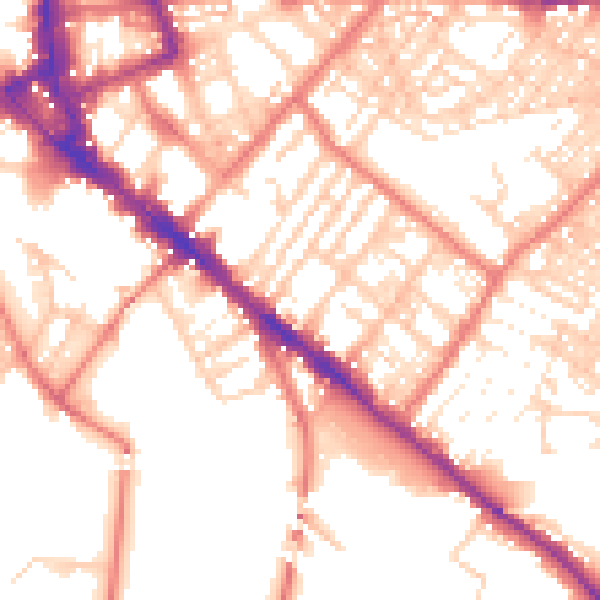 Daytime road noise heatmap for CA1 2EY