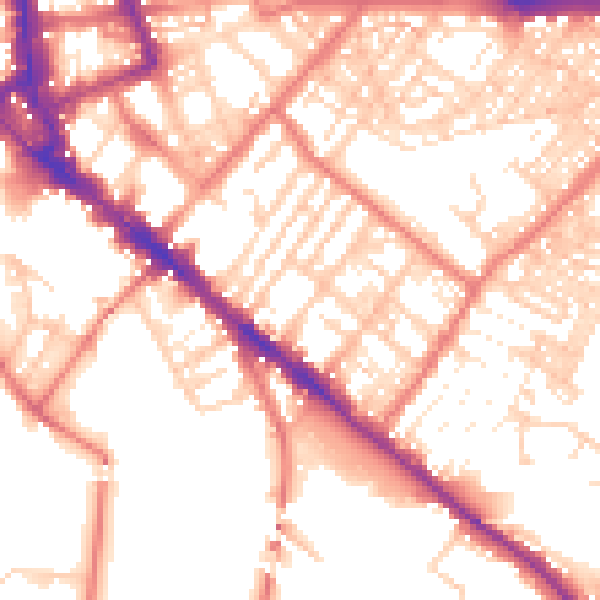Daytime road noise heatmap for CA1 2EZ