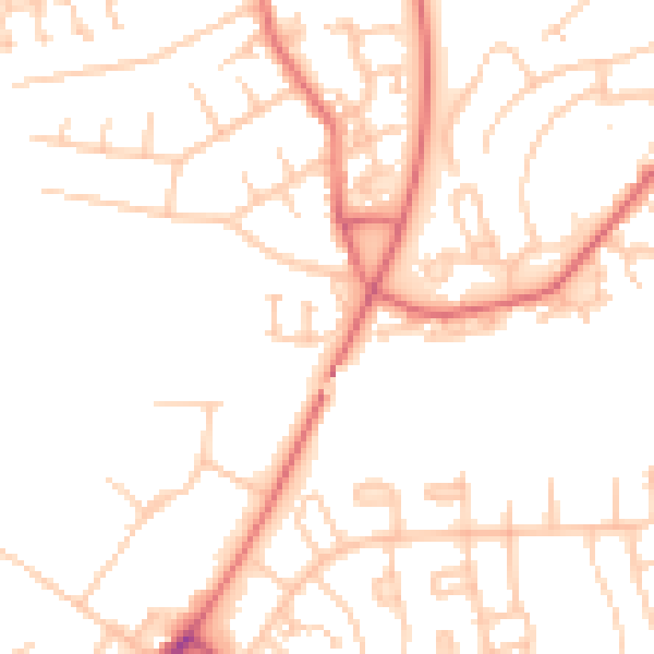 Daytime road noise heatmap for CA1 2FA
