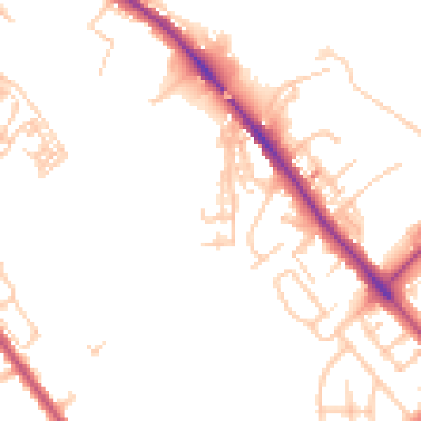 Daytime road noise heatmap for CA1 2FE
