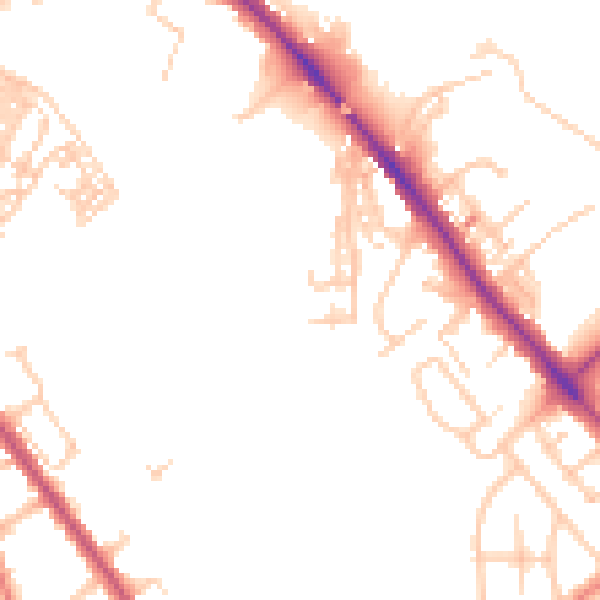 Daytime road noise heatmap for CA1 2FG