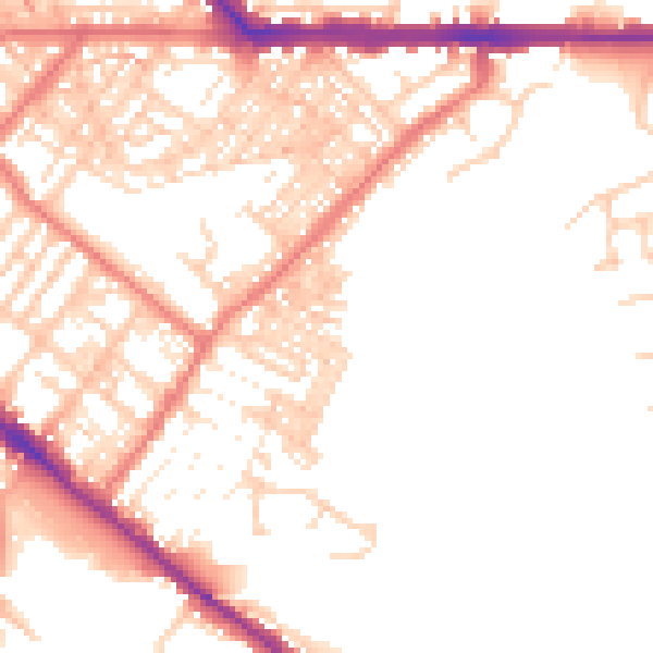 Daytime road noise heatmap for CA1 2FR