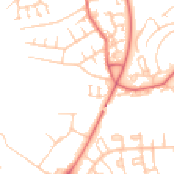 Daytime road noise heatmap for CA1 2FW