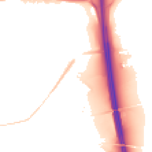 Night-time road noise heatmap for CA1 2FY