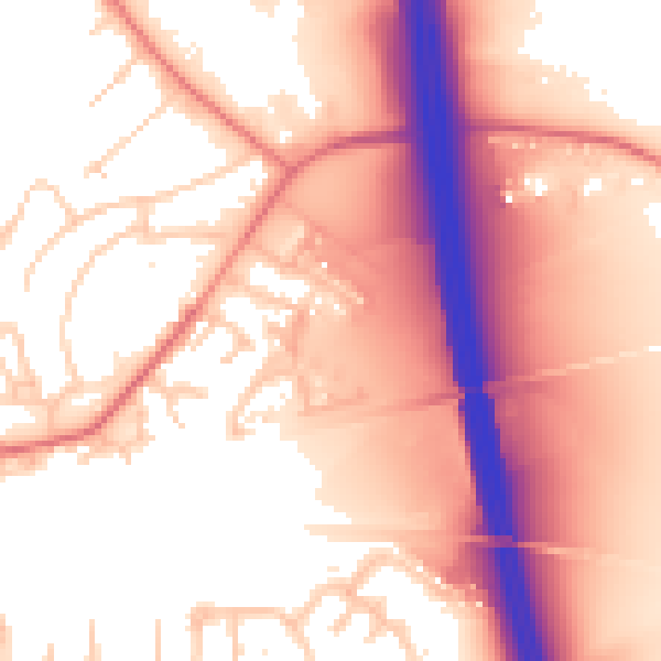 Daytime road noise heatmap for CA1 2FZ