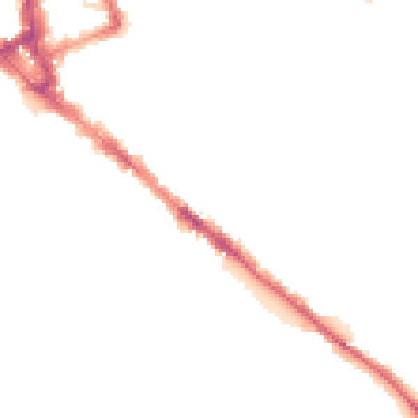 Night-time road noise heatmap for CA1 2GT