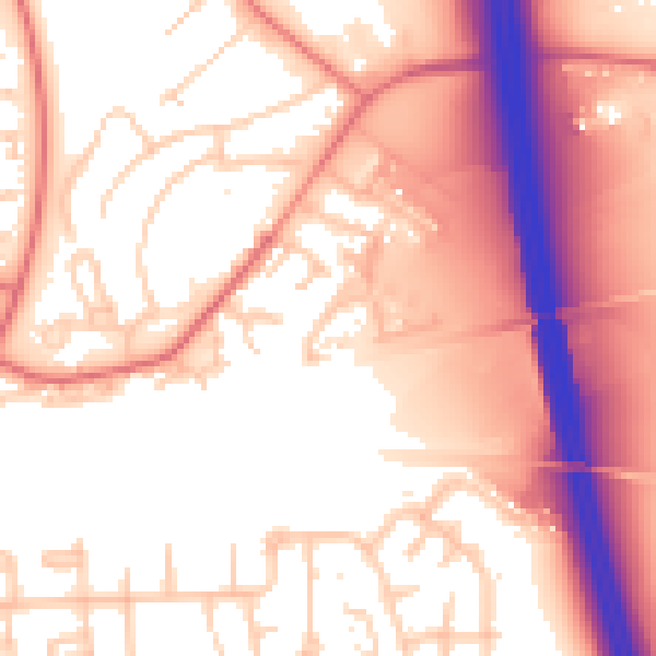 Daytime road noise heatmap for CA1 2GW