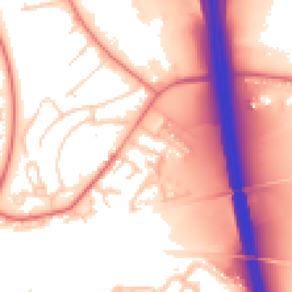 Daytime road noise heatmap for CA1 2GX