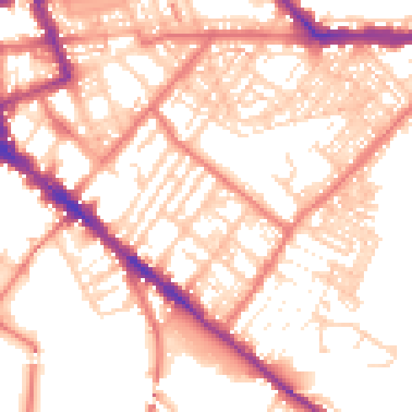 Daytime road noise heatmap for CA1 2HB