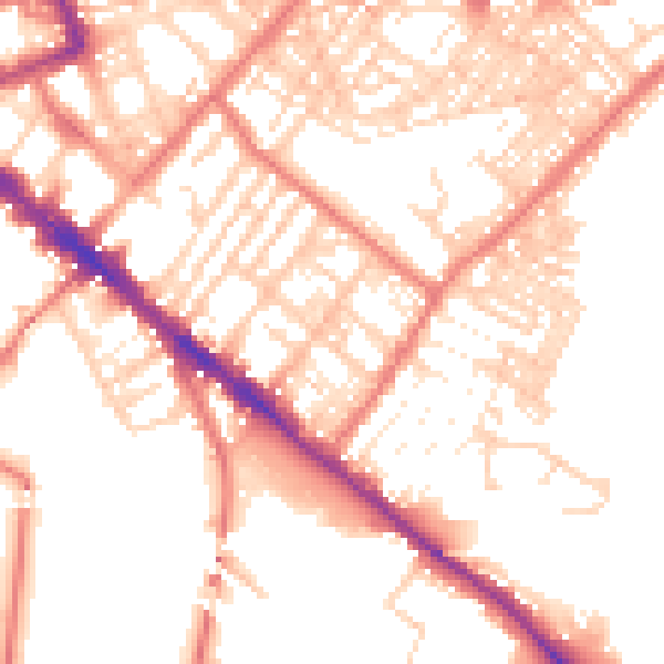 Daytime road noise heatmap for CA1 2JD