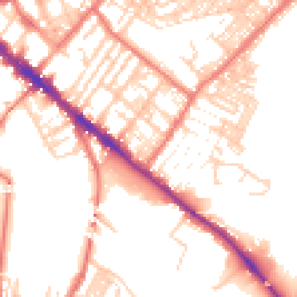 Daytime road noise heatmap for CA1 2JL