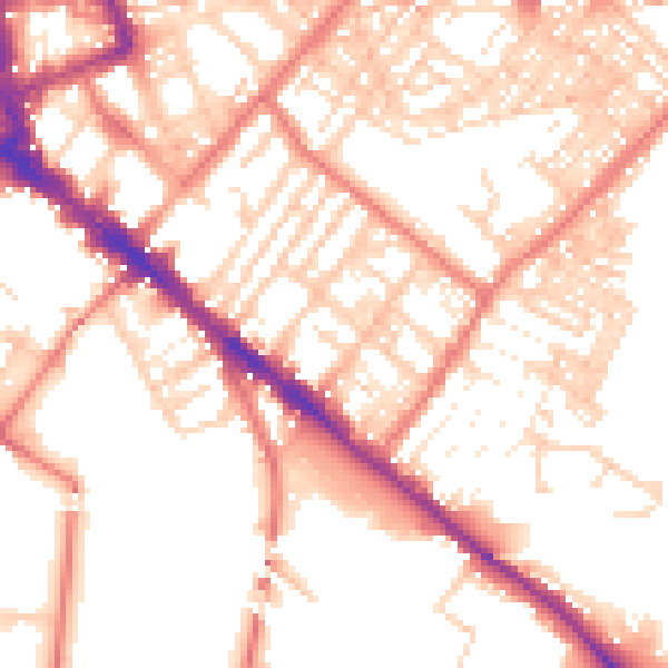 Daytime road noise heatmap for CA1 2JW