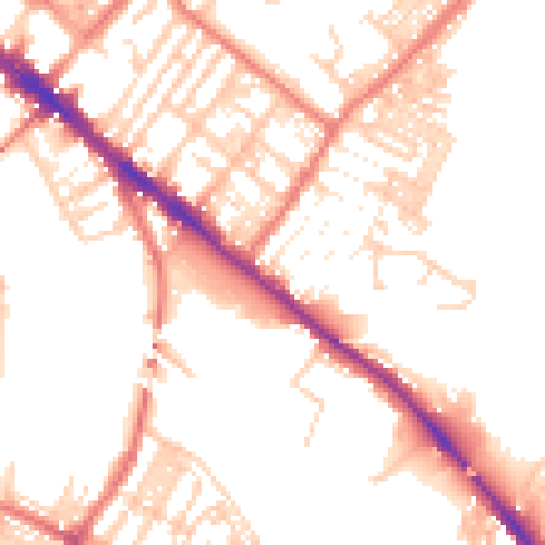 Daytime road noise heatmap for CA1 2LR