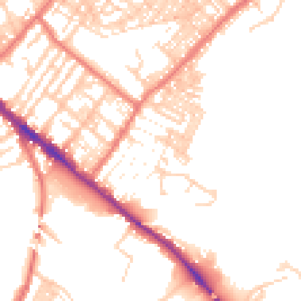 Daytime road noise heatmap for CA1 2LX